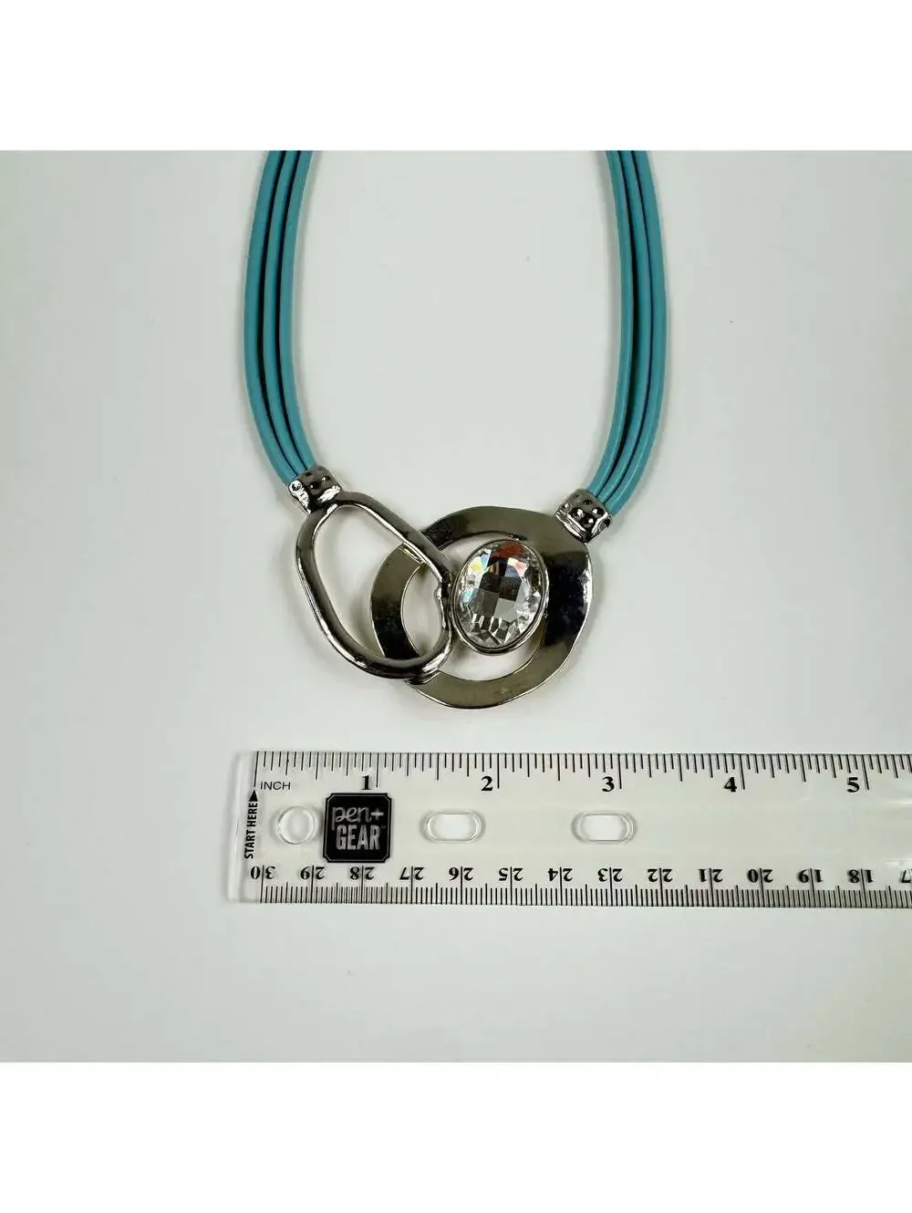 Fashion Jewelry Blue And Silver Multi Strand Statement Women's Necklace